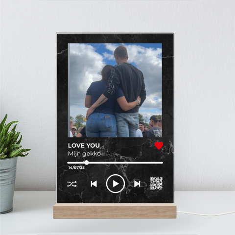 Normaal M (30x20cm) / Houten-standaard inclusief led-verlichting 20cm breed