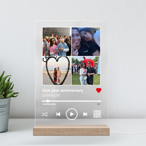 Normaal M (30x20cm) / Houten-standaard inclusief led-verlichting 20cm breed