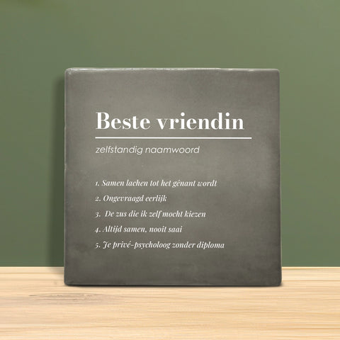 Tegeltje met Tekst - Beste vriendin met definitie.