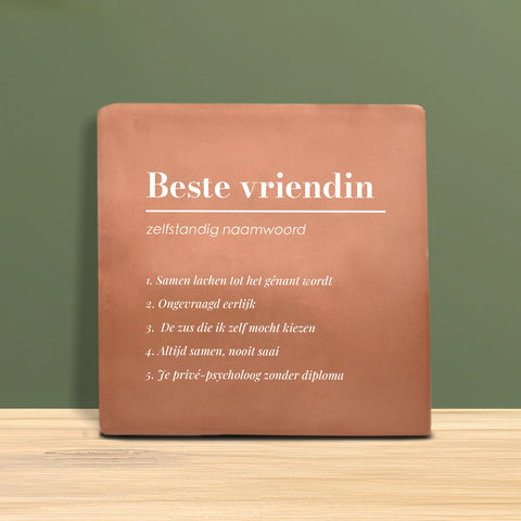 Tegeltje met Tekst - Beste vriendin met definitie.