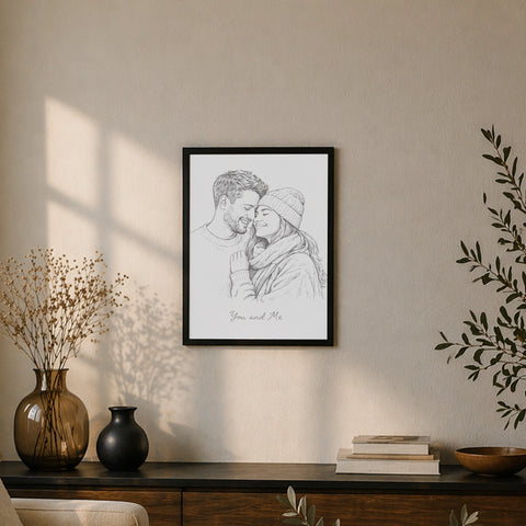Lijntekening Portret in lijst - maak je eigen portret.
