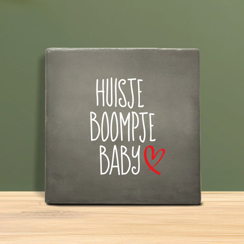 Tegeltje met tekst - Huisje boompje baby