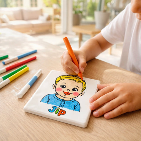 Kleurplaat tegeltje met eigen foto – zelf inkleuren