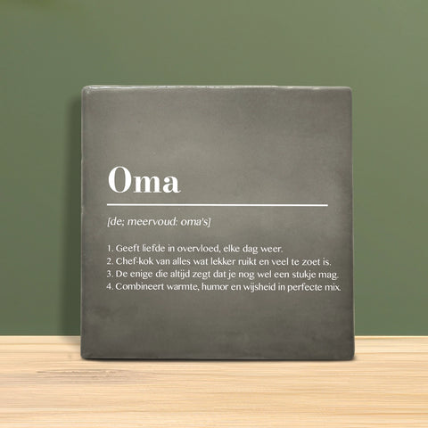 Tegeltje met Tekst - Oma met definitie.