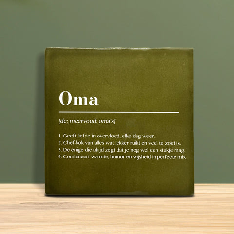 Tegeltje met Tekst - Oma met definitie.