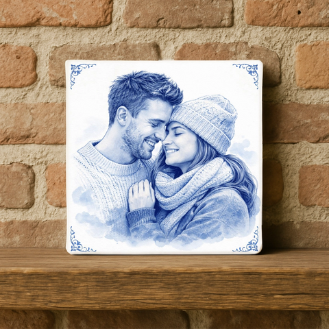 Gepersonaliseerd Delftsblauw tegeltje – ontwerp je eigen tegel