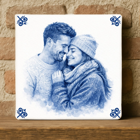 Gepersonaliseerd Delftsblauw tegeltje – ontwerp je eigen tegel