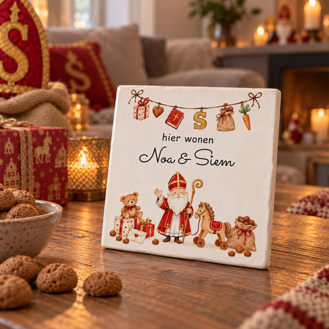 Sinterklaas tegeltje met namen – Hier wonen