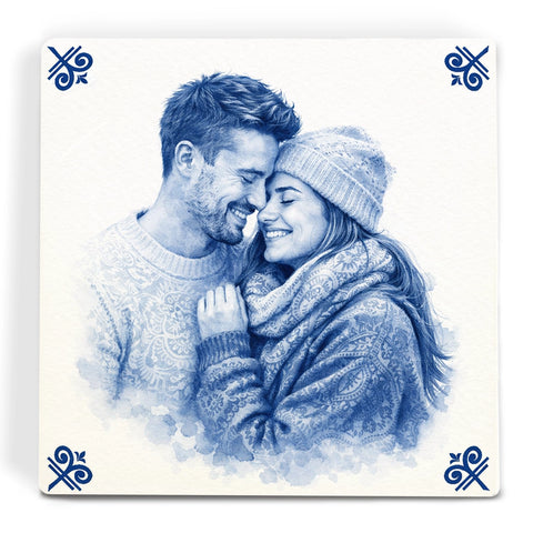 Gepersonaliseerd Delftsblauw tegeltje – ontwerp je eigen tegel