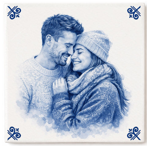 Gepersonaliseerd Delftsblauw tegeltje – ontwerp je eigen tegel