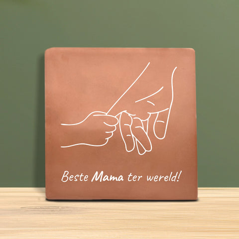 Tegeltje met Tekst en figuur - Beste mama ter wereld.
