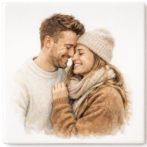 Gepersonaliseerd watercolour tegeltje - ontwerp je eigen tegeltje.