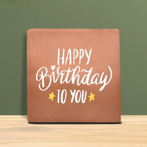 Tegeltje met tekst - Happy birthday.