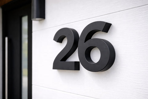 Modern huisnummer 3D – Zwart mat
