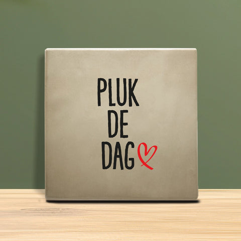 Tegeltje met tekst - Pluk de dag