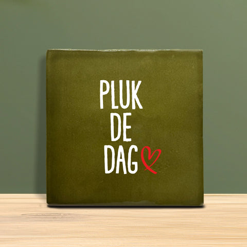 Tegeltje met tekst - Pluk de dag